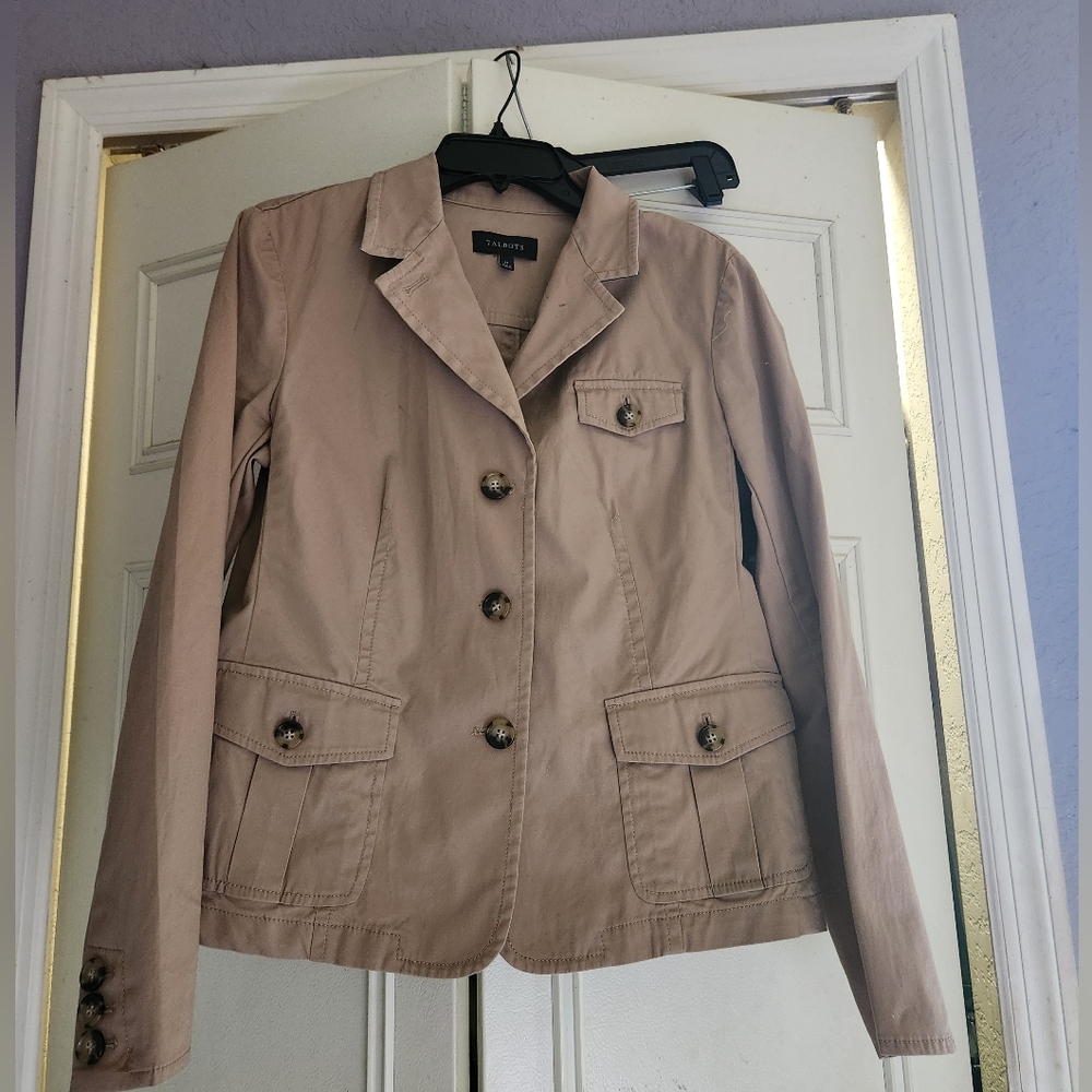 Talbots Tan Blazer Structured Tailored Fit